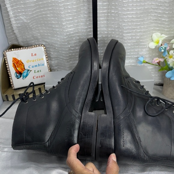 (B2)Mark Nason Los Angeles
Black Leather Lace-Up Boots with Side Zip -Men's 10.5 - Picture 10 of 12
